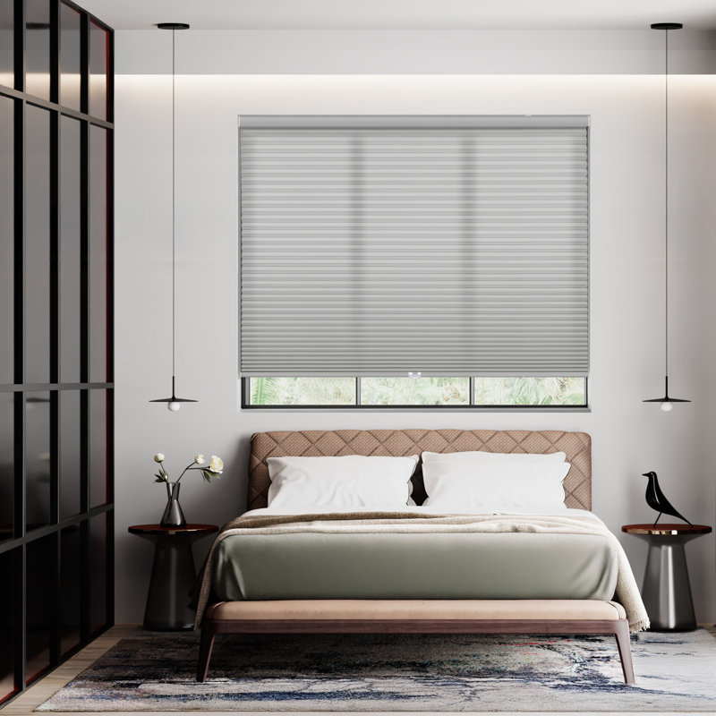 Store alvéolaire semi-transparent sans fil 1,5 po EcoHome, Gris ancre, L 69 po x L 84 po