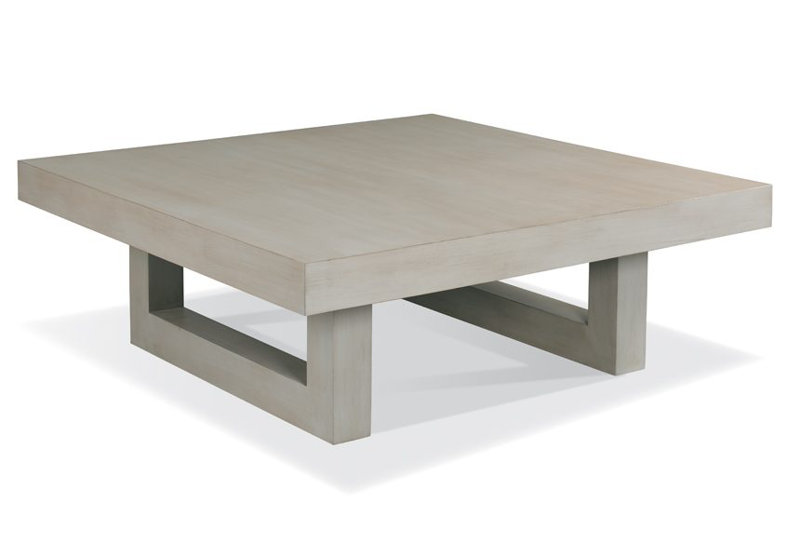 Naples Solid Wood Cocktail Table, Washed Linen