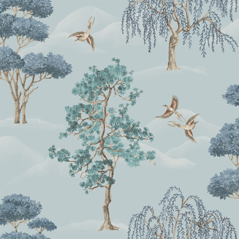 Faymon 10m x 53cm Textured Matte Wallpaper Roll, Blue