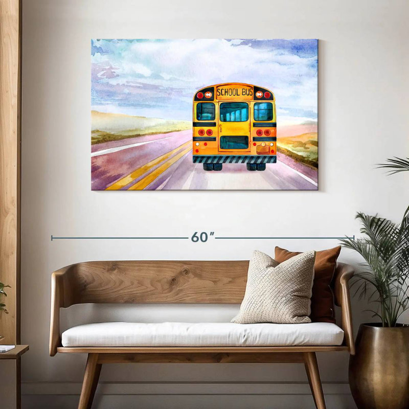 Mehar Yellow School Bus, 30" H x 45" W