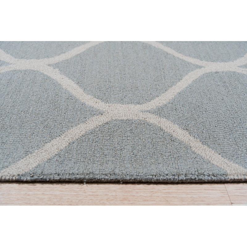 Tapis gris clair touffeté à la main fabriqué à la main Laine
