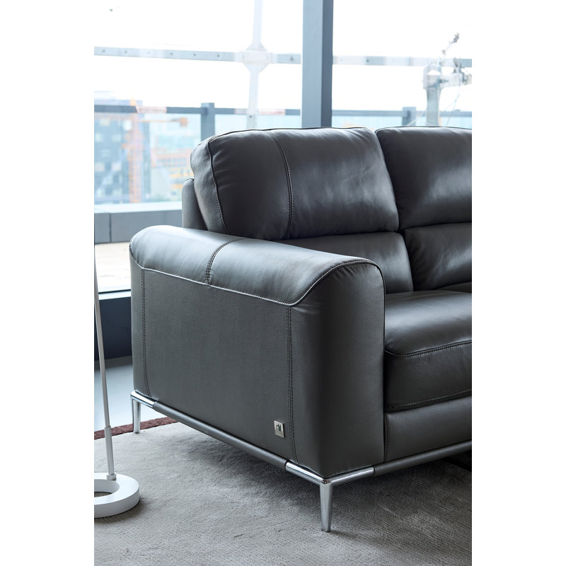 Brousseau Upholstered Sectional, Gray Leather Match, Right Hand Facing