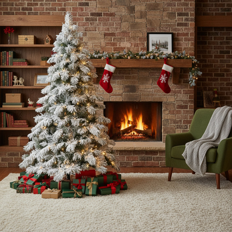 Sapin de Noël enneigé 7 pi