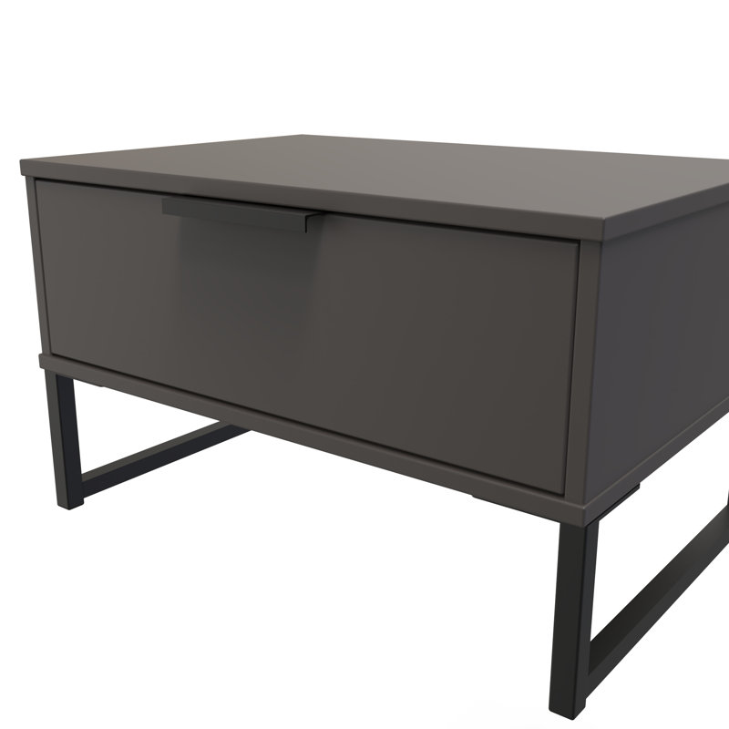 Turah 58cm W Manufactured Wood Bedside Table, Graphite