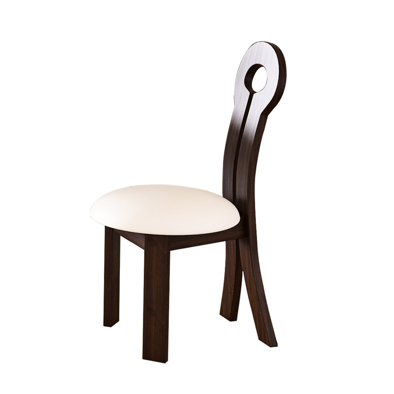 Collection 2 chaises de salle à manger, en bois massif et cuir d'unité centrale en noyer foncé avec coussin de siège Noblesse