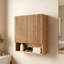 Armoire murale rayée avec portes, tablette et rangement ouvert-1739869807