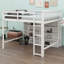 Lit mezzanine avec 8 tablettes de rangement ouvertes et échelle intégrée-1488715628