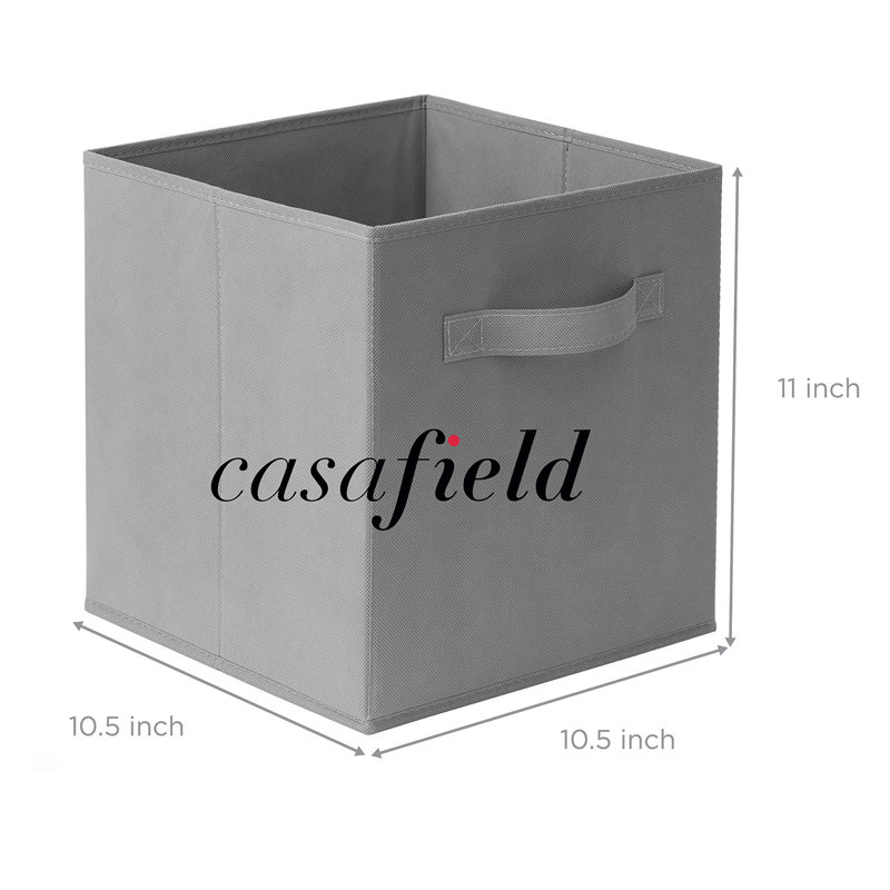 Collapsible Fabric Cubes, 11" Storage Bins (Set of 12), Gray