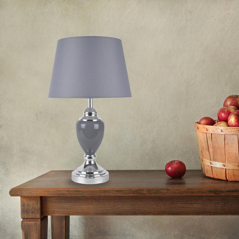 Sandin Metal Table Lamp,  Polished Chrome/Grey, Grey