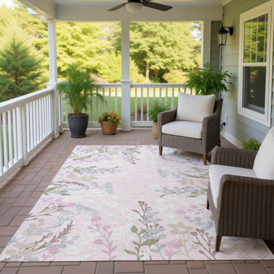 Machine Washable Indoor/Outdoor Buster ACN2334 Floral Rug