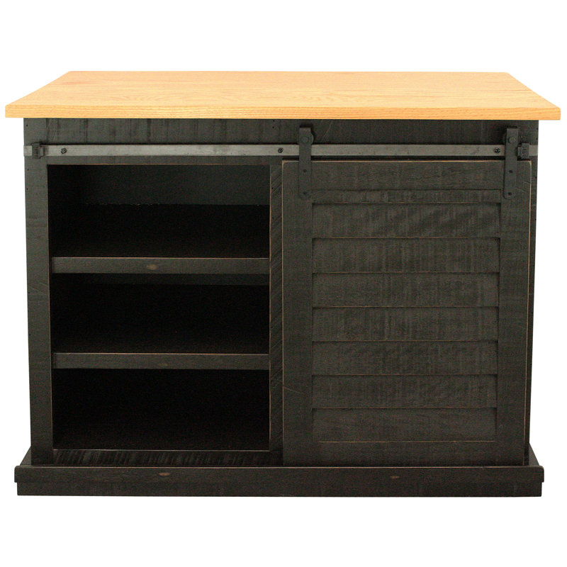 Maloney Kitchen Island, Rustic Antique Black