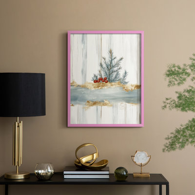 «Christmas Holiday Art CCXCVII», reproduction d'art encadrée - bois massif