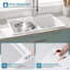 Évier de cuisine en granite 33 po x l 22 po à double cuve encastrée en quartz avec accessoires-115045969