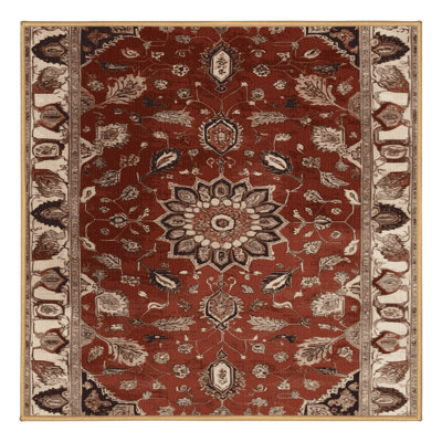 Machine Washable Persian Brown Area Rug
