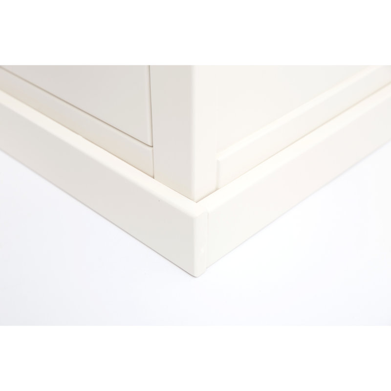 90 cm W Chest of 5 Drawers, Off White