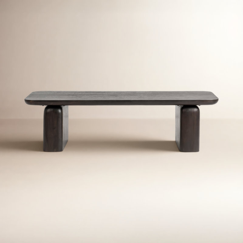 Chloe Solid Wood Sled Coffee Table, Truffle Roast