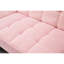 Futon convertible 71 po avec tissu doux rose et pieds dorés métalliques - Lit polyvalent en métal confortable