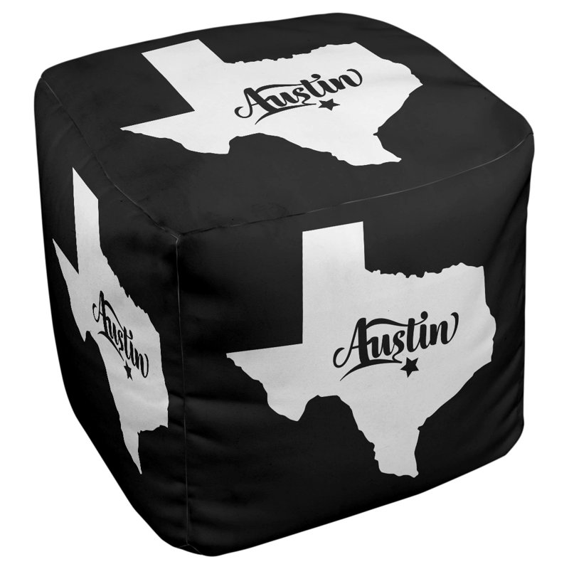 Repose-pieds à cubes austin texas, Noir