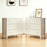 2 Piece Bedroom Storage Set, Fluted 3-Drawer Dresser Set
