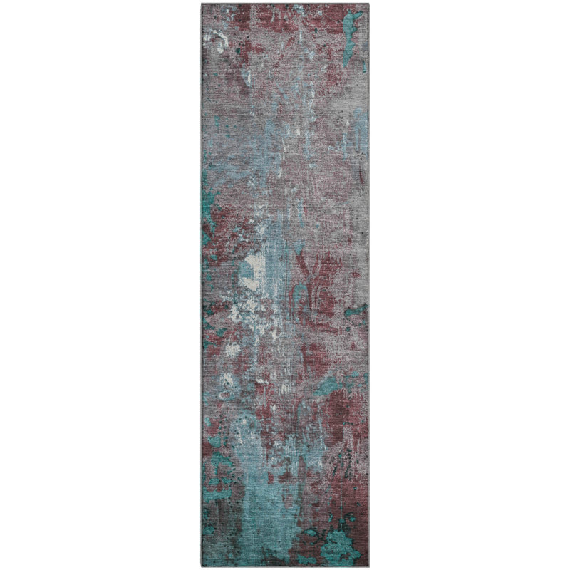 Premium Machine Washable Crestover AMF1870 Abstract Rug, Runner 2'3" x 7'6"