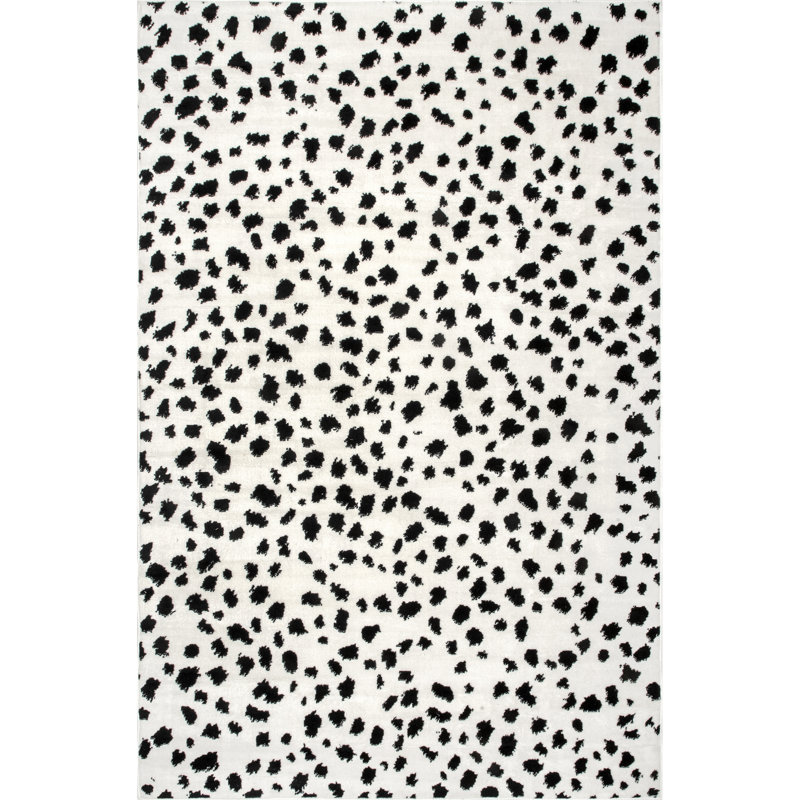 Cheetah Print Performance Beige/Black Rug, Rectangle 8' x 10'