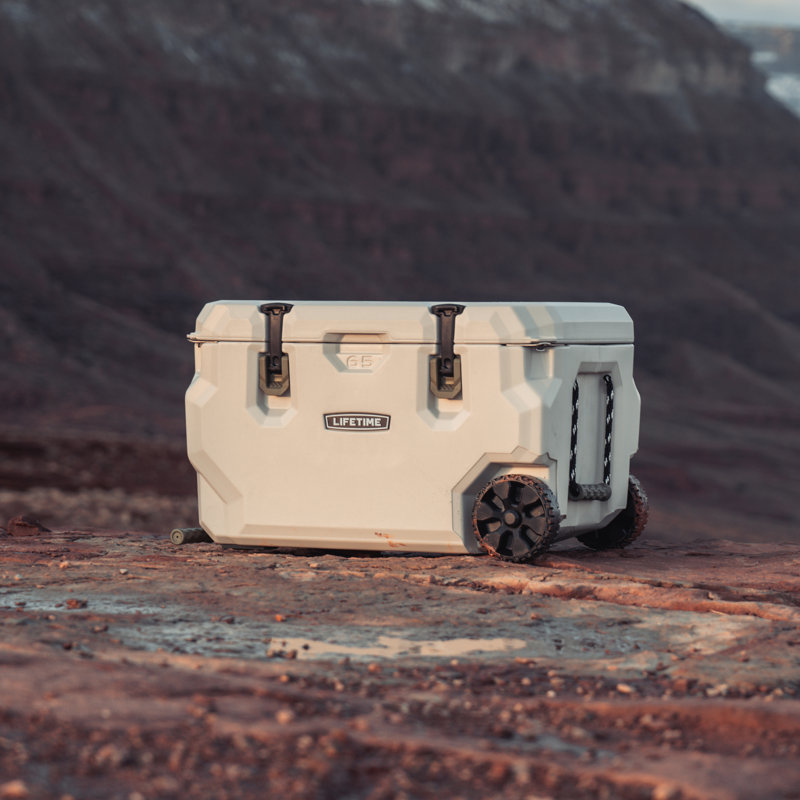Black 65 Quart Bear Resistant Wheeled Cooler with Hardsided Exterior
