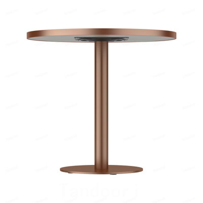 Table de salle à manger ronde avec tulipes modernes, plateau de table en pierre frittée avec impression de faux marbre de luxe, base en acier inoxydable, surface imperméable et résistante aux rayures et à l'usure, idéale pour une utilisation intérieure et extérieure