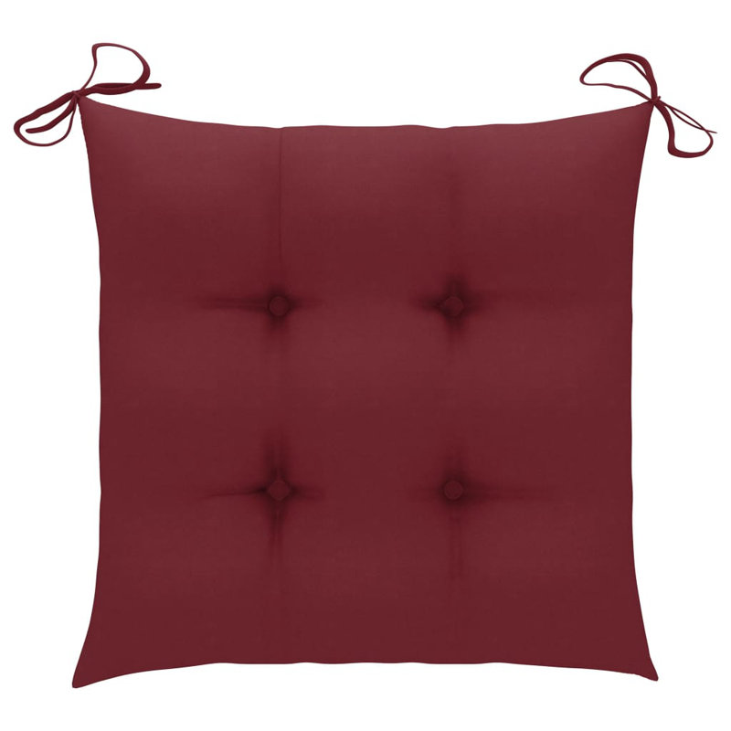 Outdoor Seat Cushion, 2.8" H x 19.7" W x 19.7" D, Wine Red