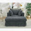 Oversized Corduroy Chaise Longue with Ottoman and Deep Seat-1001694474
