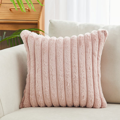 Housse et insert de coussin carré en fausse fourrure