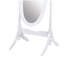Miroir de style traditionnel, blanc - Miroir ovale allongé avec reflet - Base stable - Cadre en bois robuste