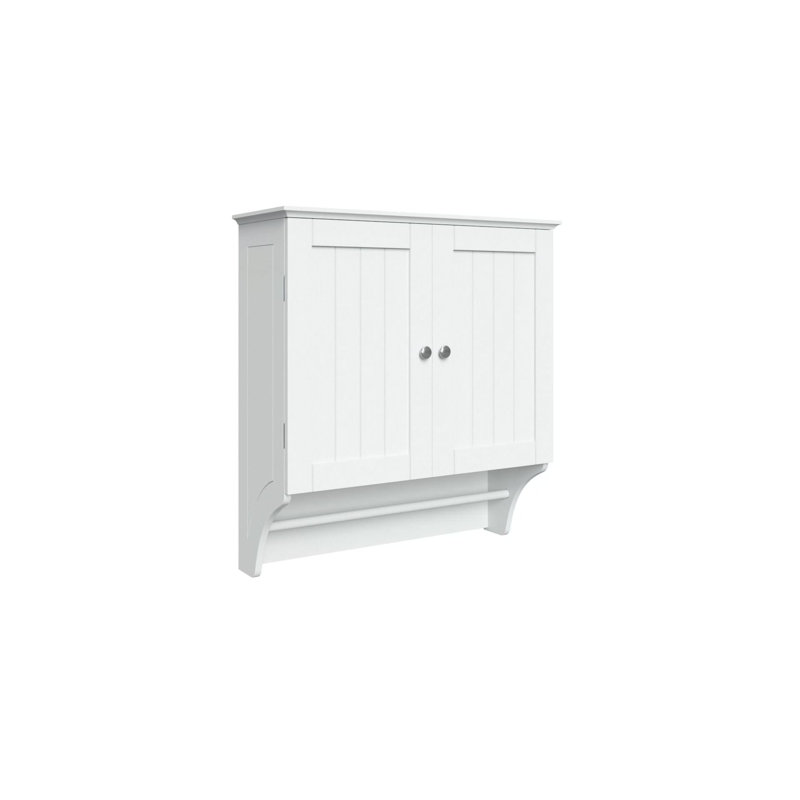Espresso Two-Door Wall Mounted Medicine Cabinet with Towel Bar