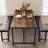 Kitchen Table With Benches, Dining Table Set For 4, Rectangular Dining Room Table Set With 2 Upholstered Benches, 3 Piece Kitchen Table Set For Small Space, Apartment, Studio, Retro Brown