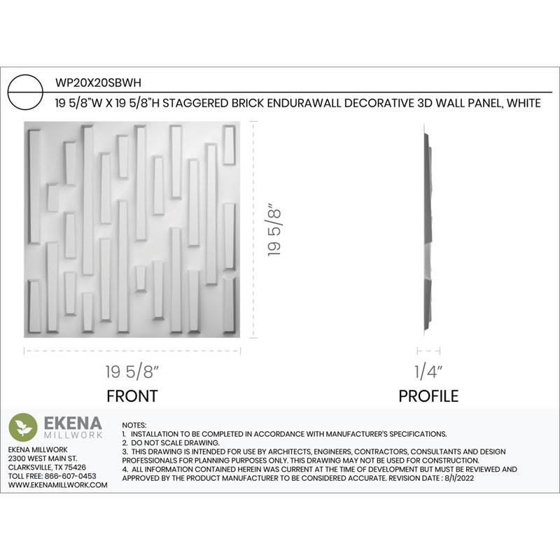 Staggered Brick EnduraWall Decorative 3D Wall Panel