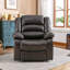 Fauteuil inclinable manuel moderne en cuir végétalien souple de 38 po de largeur -772799309