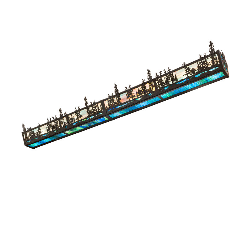 Éclairage de salle de bain 72 po, H 7 po x l 72 po x P 6,25 po, Transparent, Cuivre antique poli clair