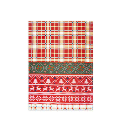 Fall Winter Plaid Embroidered Dish Cloth Kitchen Towel