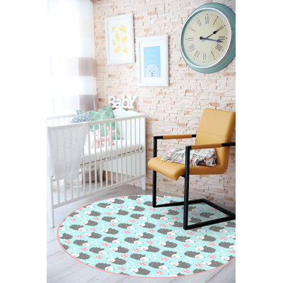Alcinda Vinyl Machine Printed Area Rug