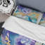 Ensemble de housse de couette en microfibre / polyester turquoise et mauve liquide Art IV-1509424280