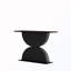 Wooden Console Table With Double Semi-Circles Base