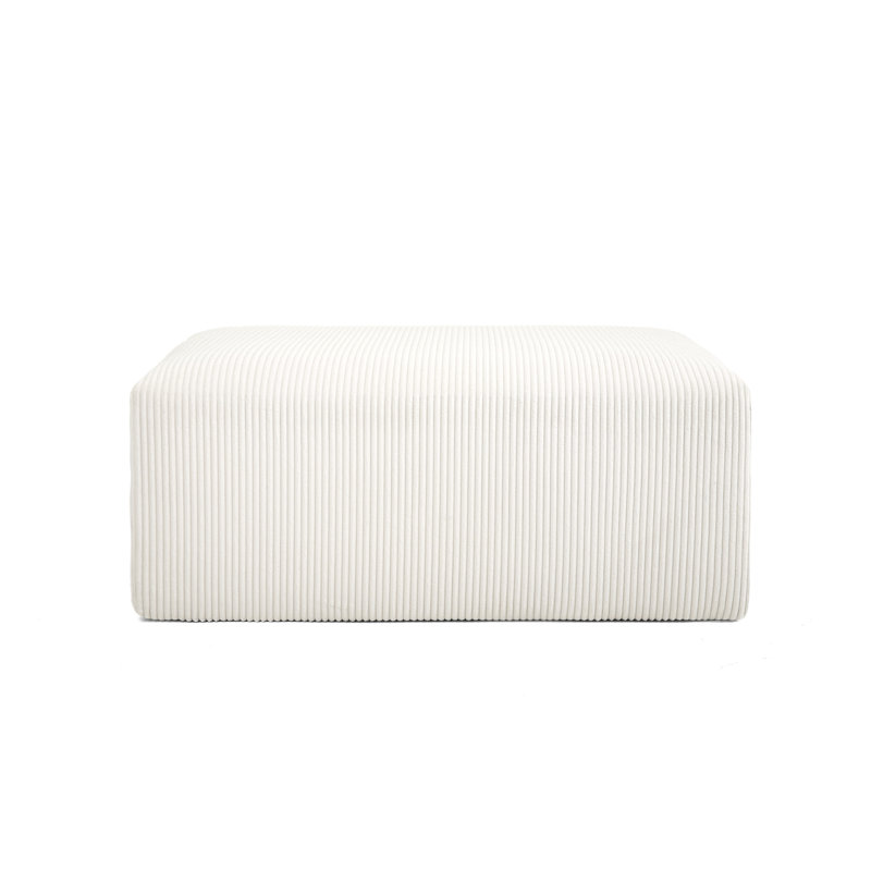 40.12cm Wide Rectangle Solid Colour Ottoman, Beige