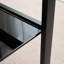 Table basse à plateau relevable en verre, table basse moderne simple en verre trempé 2 couches pour le salon, noir