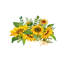 Housse de table Watercolor Sunflower Bouquet 60 po x 120 po festonnée festonnée