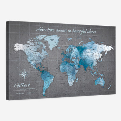 Personalized Beautiful Places I Push Pin World Milstead