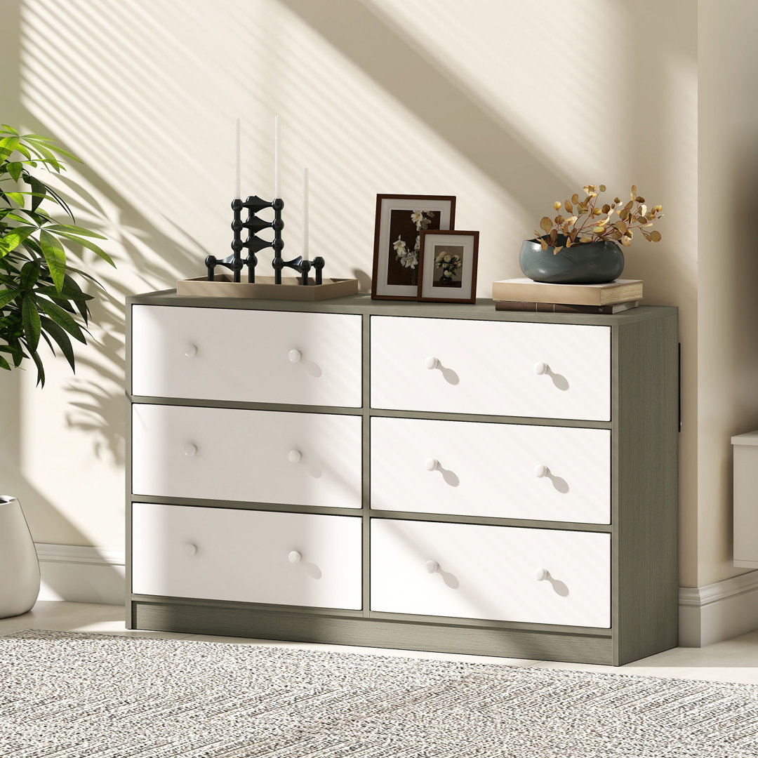 Chest of Drawers, Dresser with 6 Fabric Drawers