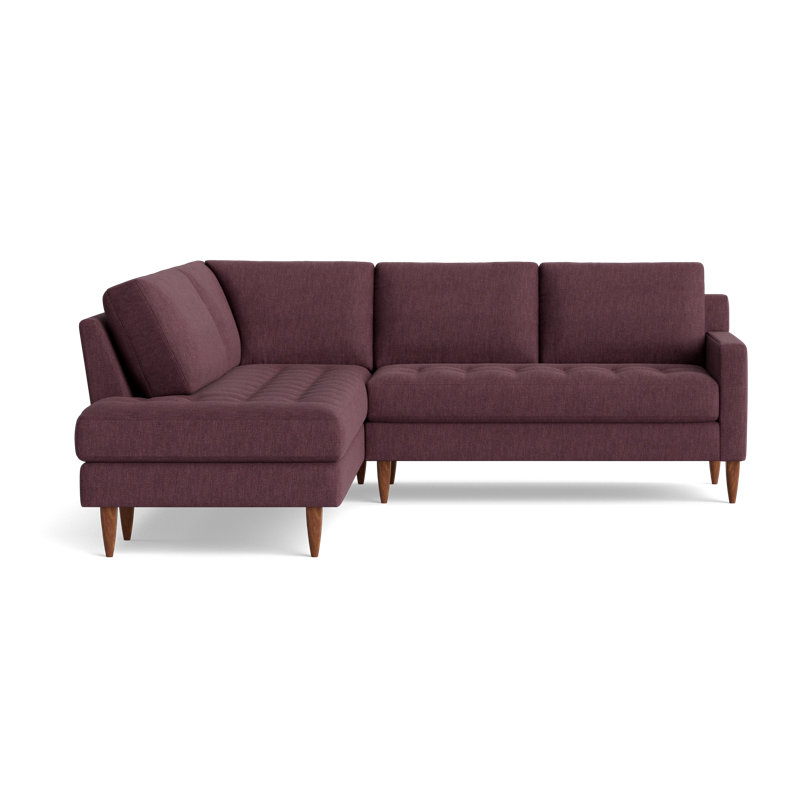 MCM Sectional, Performance Weave - Aubergine, Left Hand Facing