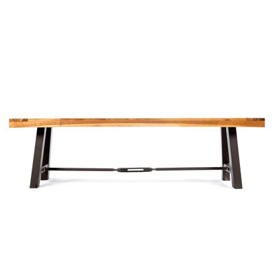 Acacia Wood Outdoor Patio Backless Dining Bench by Williston Forge
