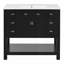 Meuble-lavabo avec lavabo supérieur, armoire de rangement moderne avec 2 portes à fermeture douce et 6 tiroirs, meuble-lavabo simple