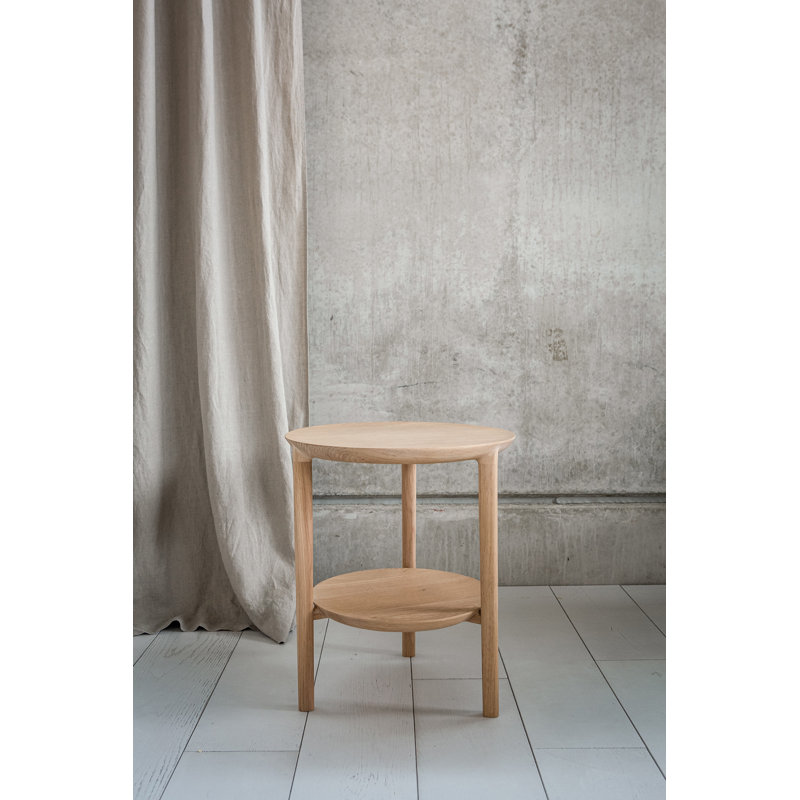 Bok Solid Wood End Table, Natural Oak