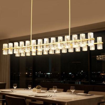 Grand lustre luxueux en cristal à 56 lumières avec îlot de cuisine Luxury K9